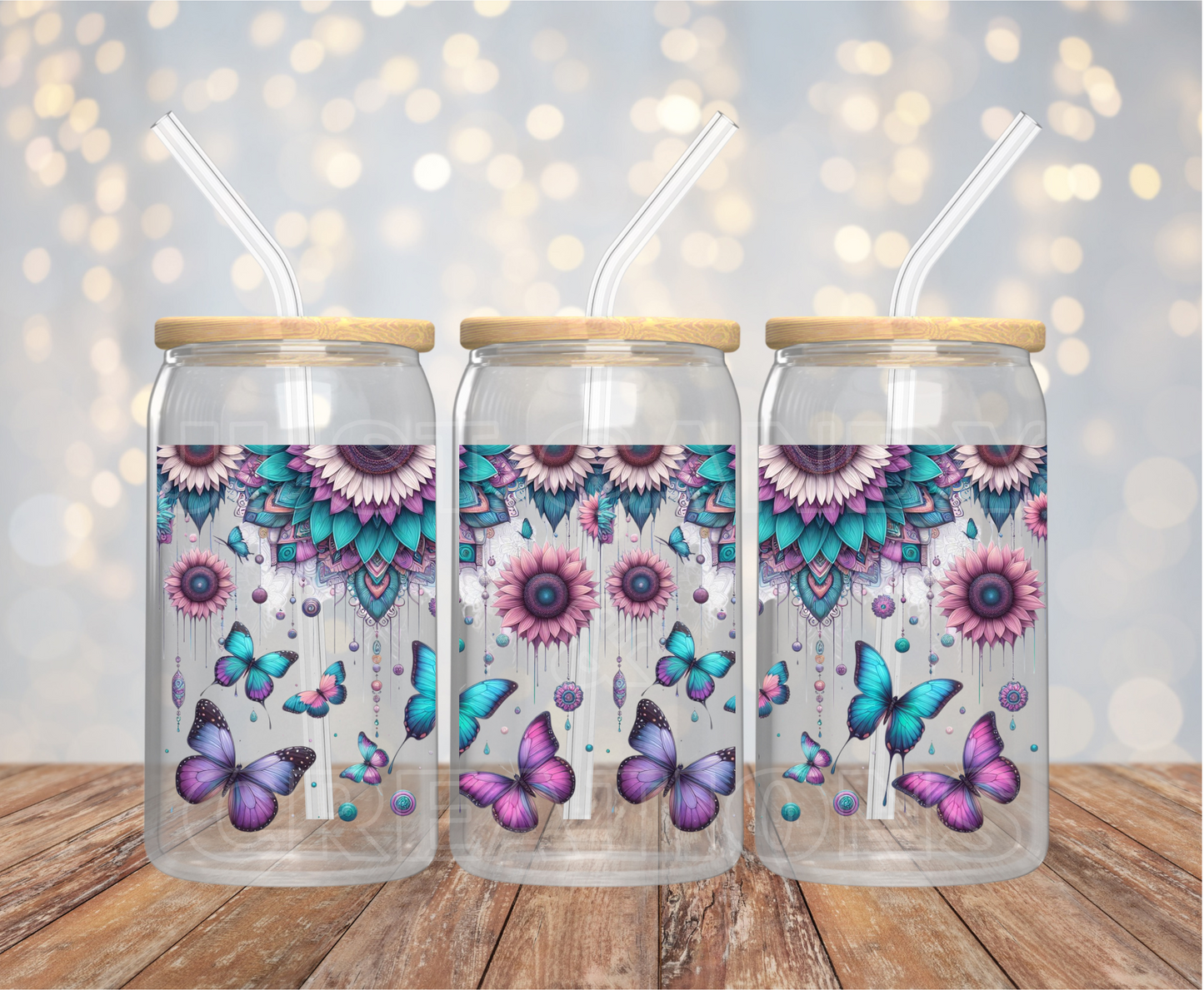 Butterfly Mandela 16OZ UV DTF Wrap