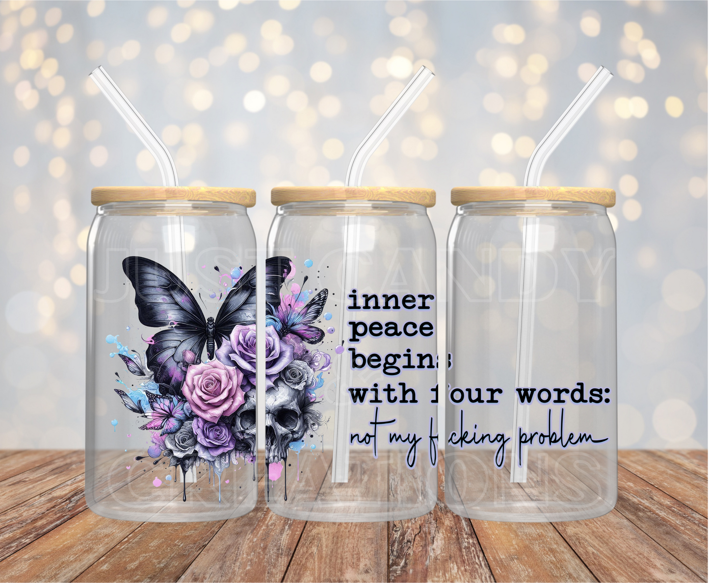 Inner Peace Begins With Four Words - 16OZ UV DTF Wrap