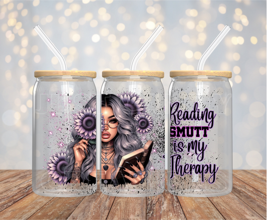 Reading Smutt Is My Therapy 16OZ UV DTF Wrap