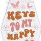 Keys To My Happy Place Motel Keychain Decal