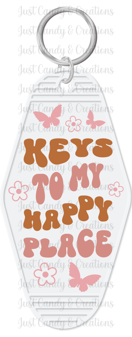 Keys To My Happy Place Motel Keychain Decal