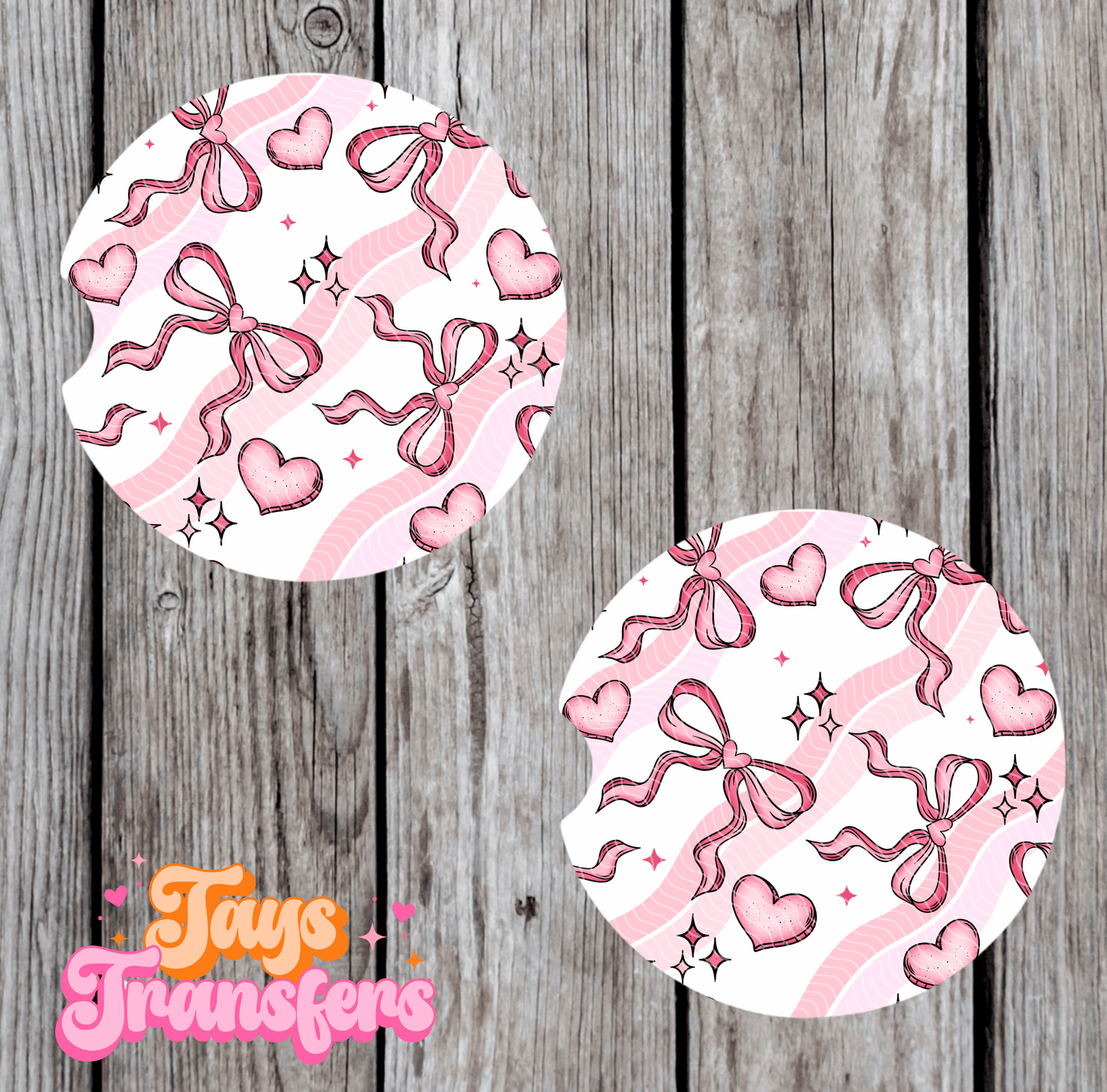 Hearts & Bows - Car Coasters